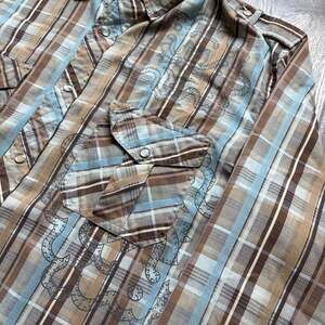 Vintage Men's Western Plaid Pearl Snap Shirt